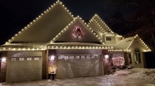 Warm white roof lighting & a wreath