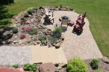 backyard patio with softscaping